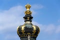 Meeting point Kronentor, crown gate detail, Zwinger palace, Dresden, Germany Royalty Free Stock Photo