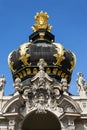 Meeting point Kronentor, crown gate detail, Zwinger palace, Dresden, Germany Royalty Free Stock Photo