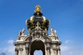 Meeting point Kronentor, crown gate detail, Zwinger palace, Dresden, Germany Royalty Free Stock Photo