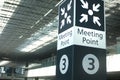 Meeting point sign at the airport