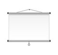 Meeting Projector Screen isolated on white wall. Realistic Blank Board or Presentation Display. vector Illustration