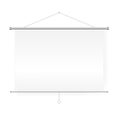 Meeting Projector Screen Vector. Empty White Board Presentation Conference On The Wall.