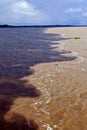 Meeting rivers in Amazon Brazil