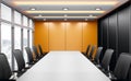 Meeting room for business, empty wall for company name, 3d rendering