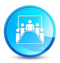 Meeting room icon splash natural blue round button