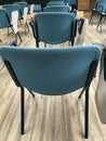 Chair placement in a conference room in a COVID situation.