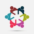 Meeting room people logo.group of four persons in circle