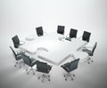 Meeting room with a puzzle shaped table