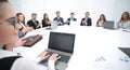 Meeting of shareholders of the company at the round - table. Royalty Free Stock Photo