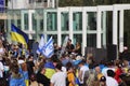 A meeting in support of Ukraine on Habima Square in Tel Aviv