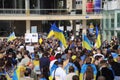 A meeting in support of Ukraine on Habima Square in Tel Aviv