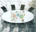 Meeting table with business scheme concept Royalty Free Stock Photo