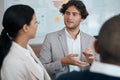 Meeting, team and business people planning a project in a group discussion in the office conference room. Teamwork Royalty Free Stock Photo