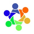 Meeting teamwork room people logo.group of six persons in circle