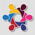 Meeting teamwork room people logo.group of six persons in circle