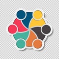 Meeting teamwork room people logo.group of six persons in circle