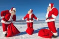 Meeting of three Santa Clauses