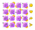 Meeting time, User notification and Business way line icons. For web app, printing. App 3d buttons icons. Vector