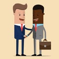 The meeting of two businessmen and business handshake. meeting of the two politicians, diplomats, partners or friends greeting wit Royalty Free Stock Photo