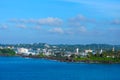 A meeting of two worlds, nature and civilization, reflected in a single image. Galle Sri Lanka. Royalty Free Stock Photo