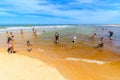 Meeting of the waters of the Trancoso river with the sea water