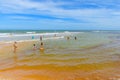 Meeting of the waters of the Trancoso river with the sea water