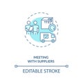 Meeting wtith suppliers concept icon