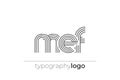 MEF modern geometric typography logo Royalty Free Stock Photo