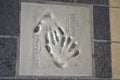 Meg Ryan's hand print