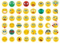 Mega big collection set of flat Emoji face emotion icons .