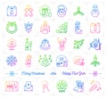 Mega Christmas icons set, Trendy gradient line icon minimal design