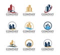 mega city building apartment vector logo design