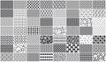 Set of monochrome seamless geometric pattern