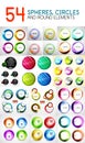 Mega collection of circles, spheres, round swirls design elements Royalty Free Stock Photo