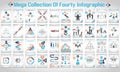 Mega collection of fourty modern origami infographic