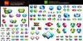 Mega collection of glossy geometric shiny glass geometric sale buttons. Promo web boxes templates