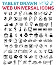 Mega collection of hand drawn web icons Royalty Free Stock Photo