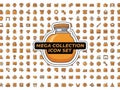 Mega collection icon set isolated on white background Royalty Free Stock Photo
