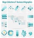 Mega collection infographic template business concept vector ill