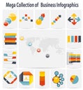 Mega collection infographic template business concept vector ill Royalty Free Stock Photo