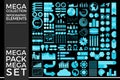 Mega Collection and Mega Set Infographic Elements Vector Design Royalty Free Stock Photo