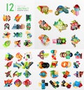 Mega collection of paper graphic banners, labels Royalty Free Stock Photo