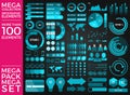 Mega Collection and Mega Set Infographic Elements Vector Design Royalty Free Stock Photo