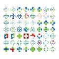 Mega collection set of medical cross graphic design template Royalty Free Stock Photo