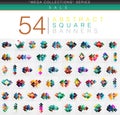 Mega collection of 54 square geometrical web banners Royalty Free Stock Photo