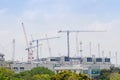 Mega construction site and cranes