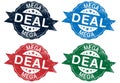 Mega deal sign or stamp set on white background, vector illustration Royalty Free Stock Photo