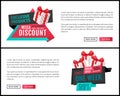 Mega Discount and Exclusive Products Web Pages Royalty Free Stock Photo