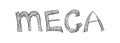 Mega doodle text isolated on white