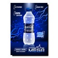 Mega Energy Drink Creative Promotion Banner Vector